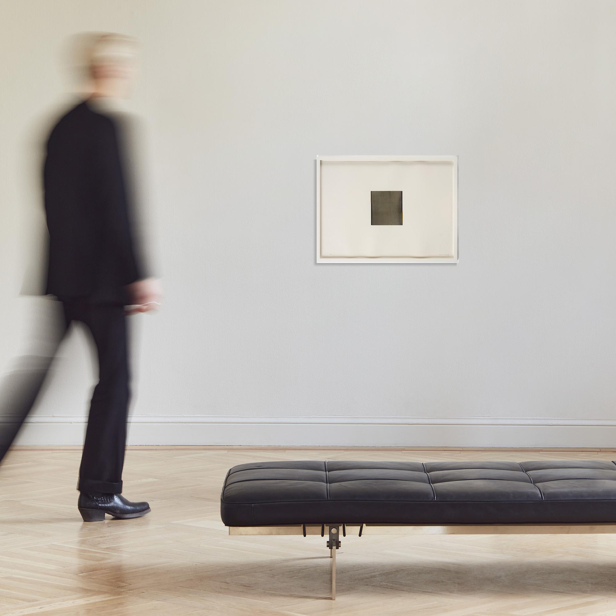 Callum Innes, "Ivory Black Blue / Quinacridone Gold (no. 59)".