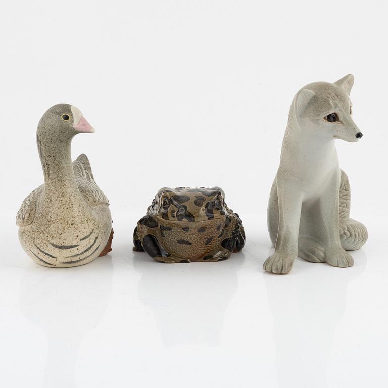 Paul Hoff, figuriner, 5 st, Berguv, Fjällräv, Fjällgås, Tornuggla och Grönfläckig padda, WWF.