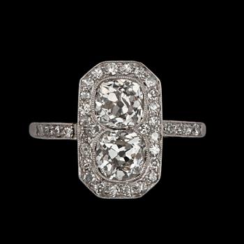 848. A Edwardian old-cut diamond ring. Total carat weight circa 1.70 cts.