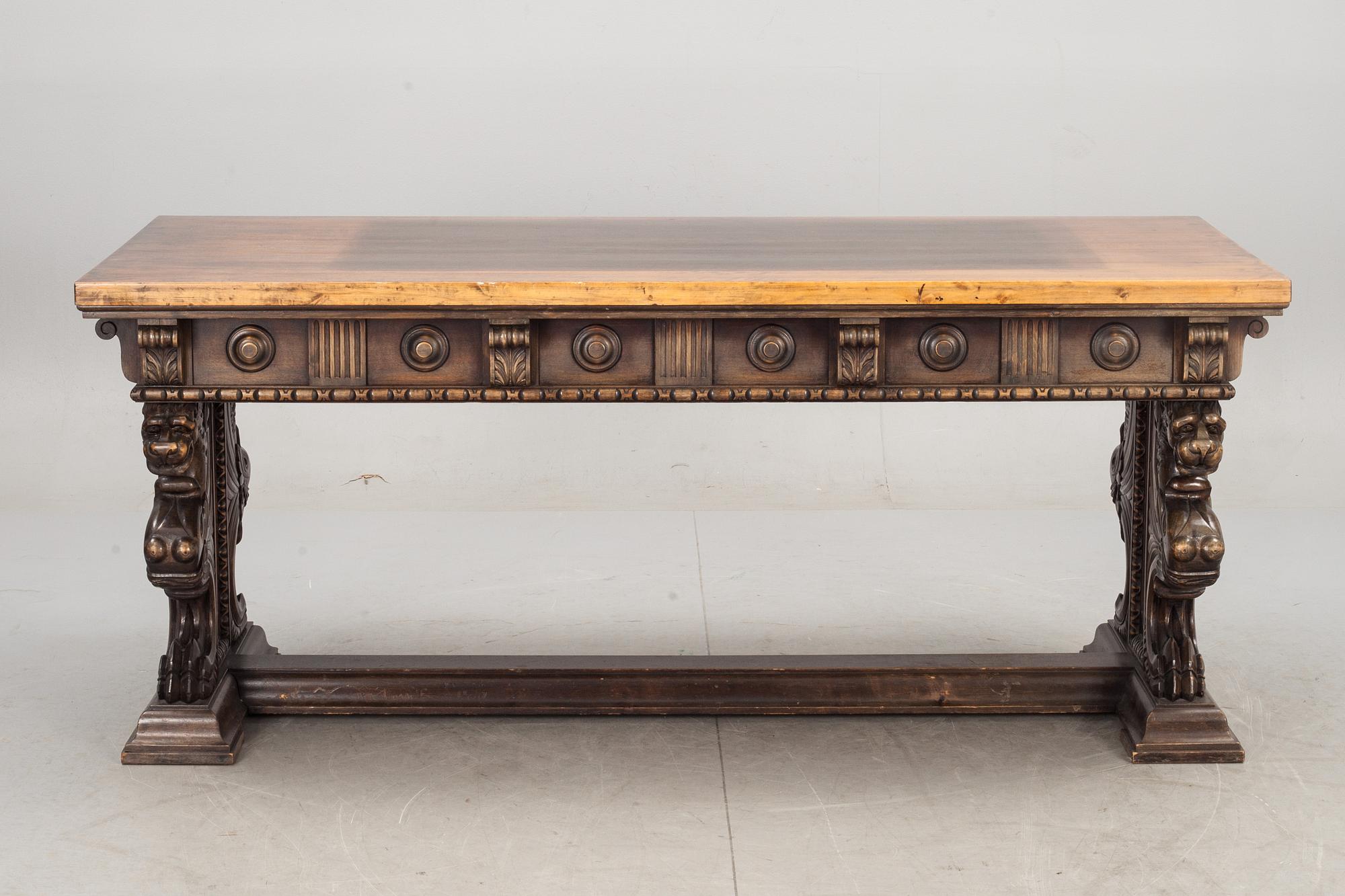 BIBLIOTEKSBORD. Barockstil, 1900-talets mitt.