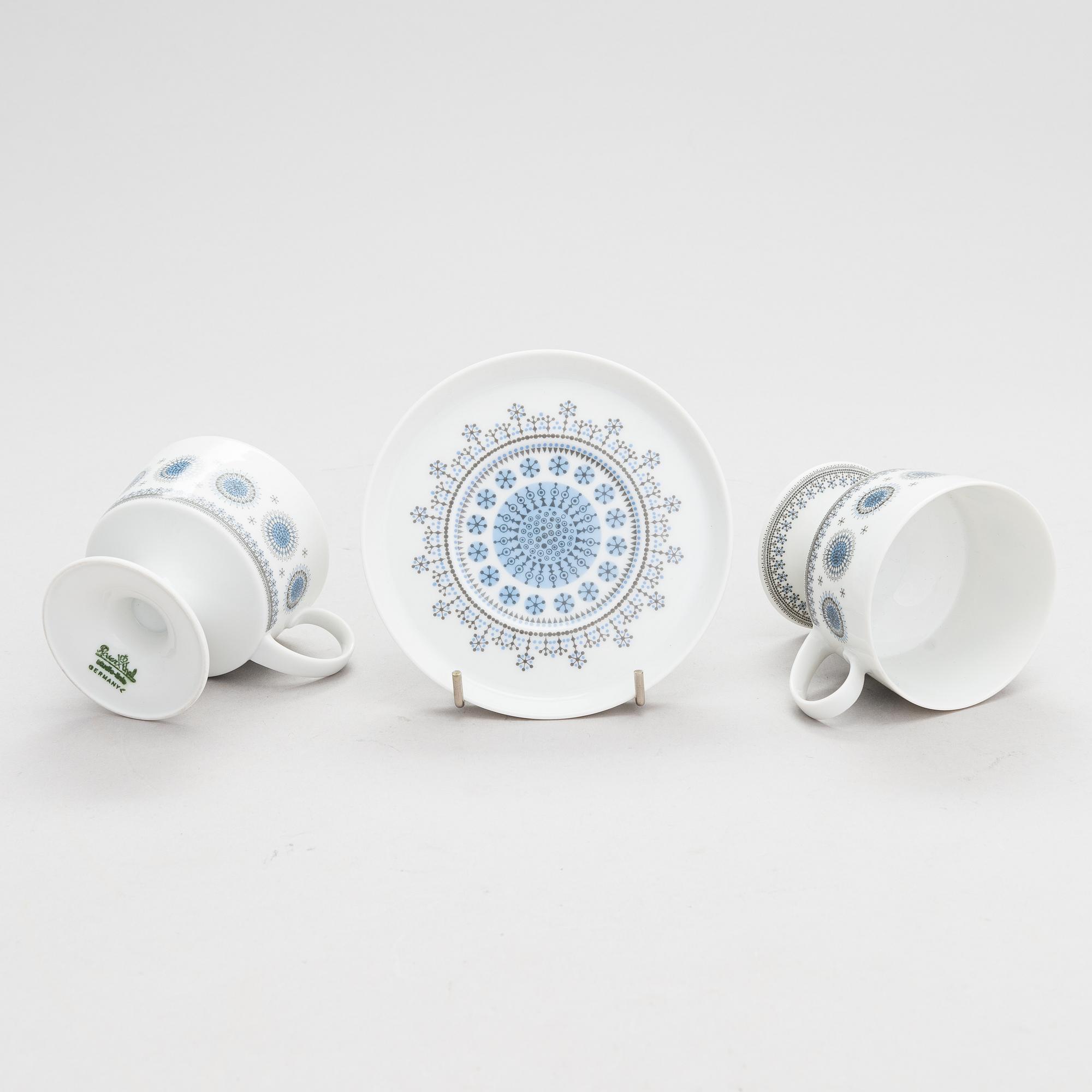 A 28 pieces of porcelain tableware by Tapio Wirkkala, model "Composition/Jääkukka" for Rosenthal, 20th cen.