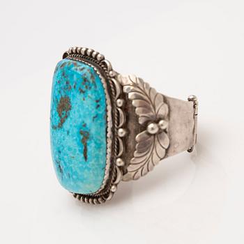 Bracelet, silver set with turquoise.