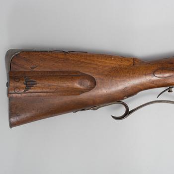 A 18th century flintlock rifle signed Eichstaed, Stralsund.