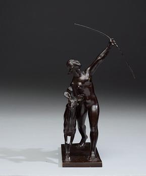 A Karl Hultström bronze sculpture of 'Diana', Foundry Otto Meyer eftr.
