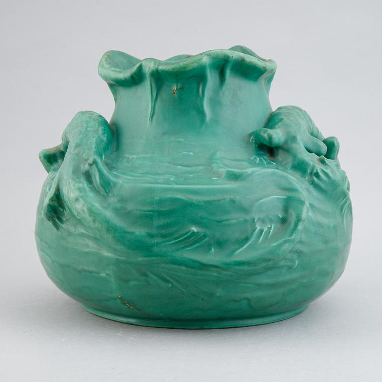 Karl Svensson, a ceramic Art Nouveau vase, Höganäs, early 20th Century.