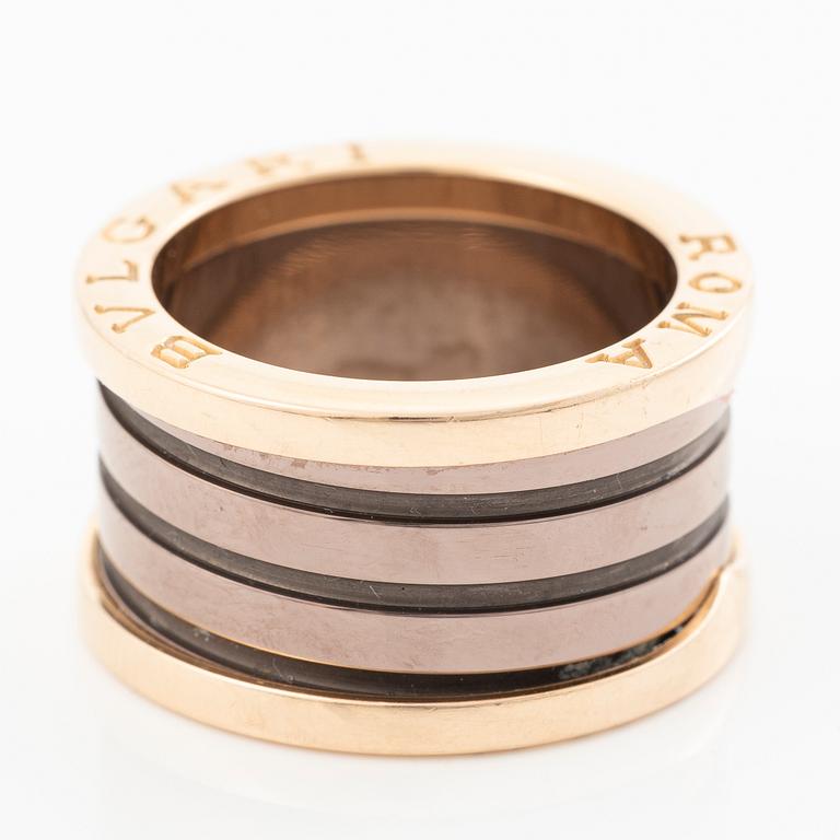 Bulgari, ring, “B.Zero1”, 18K rose gold, brown ceramic.