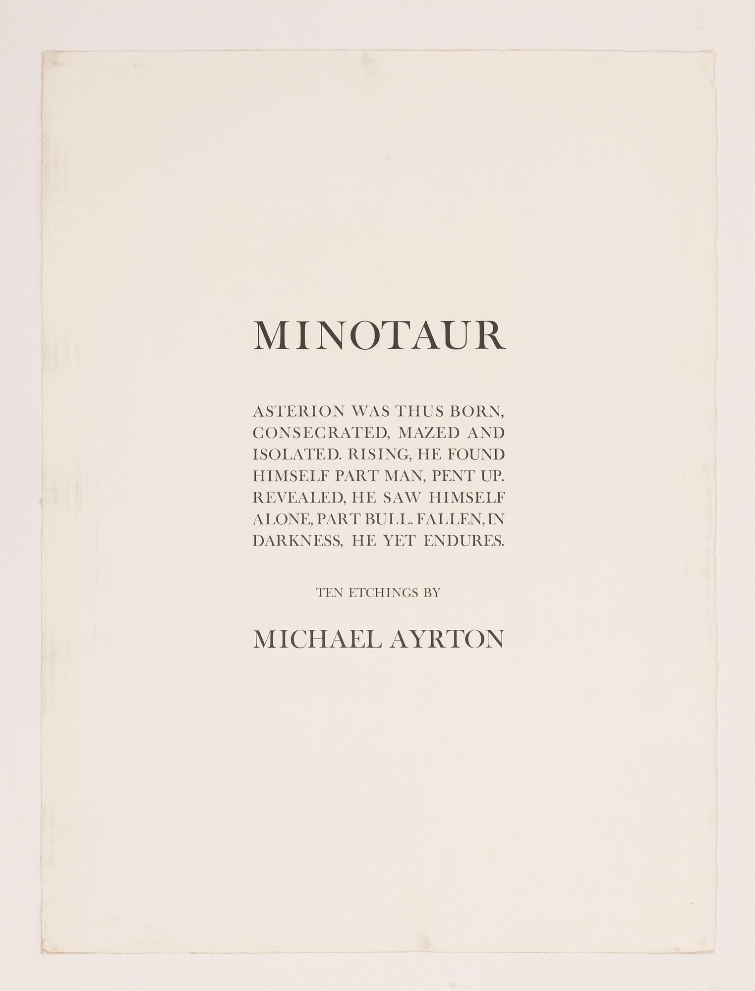 Michael Ayrton, "Minotaur", 2 st.