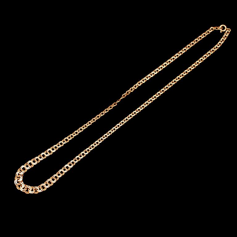 COLLIER, 18 k guld, Bismarcklänk. Vikt 10 g.