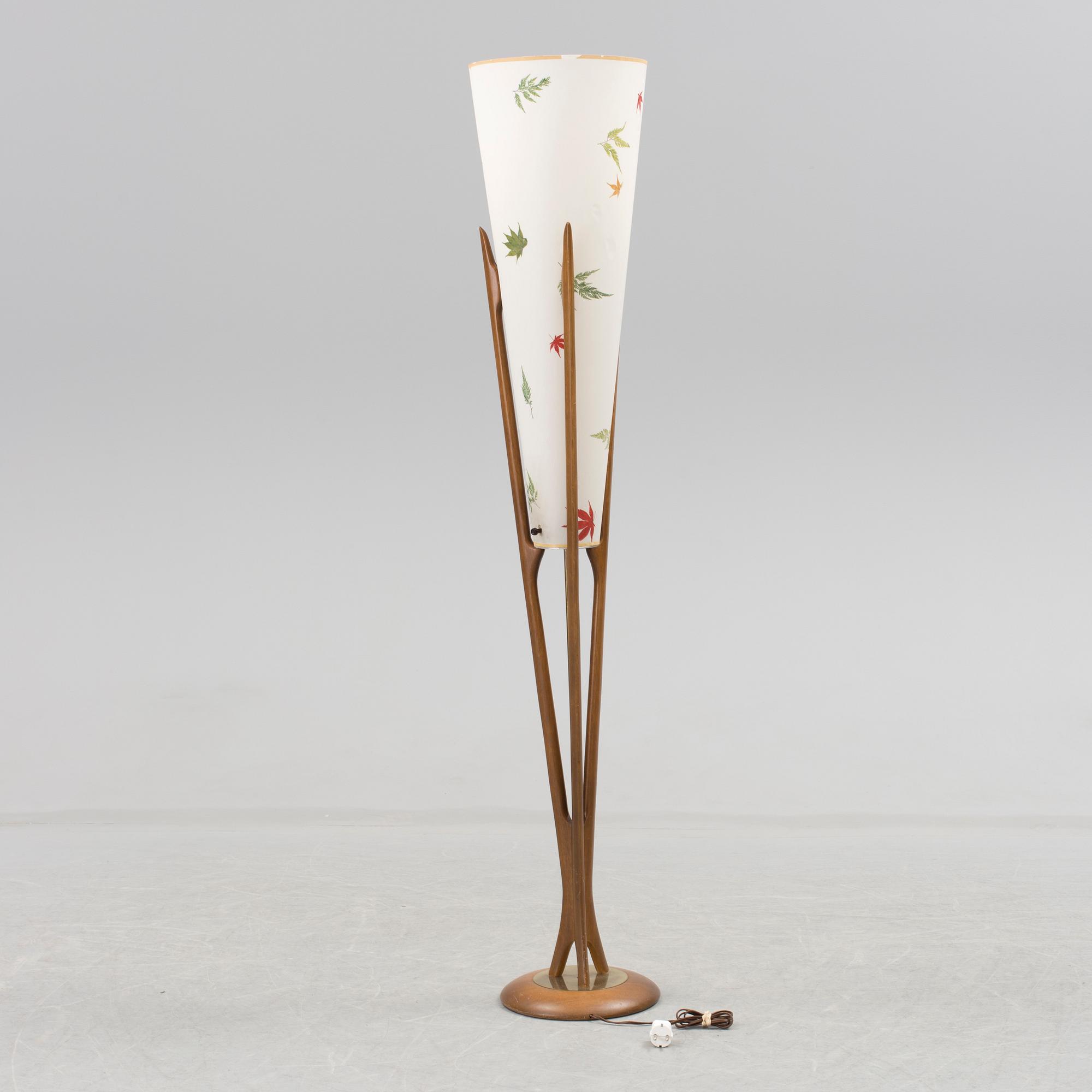 Mid-Century Modern floor lamp by Modeline in walnut.