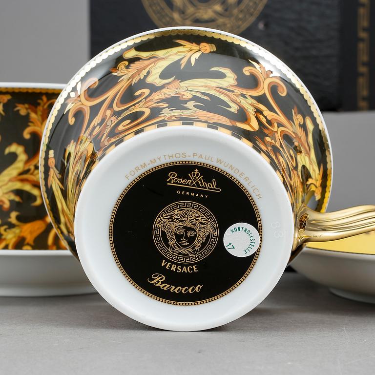 SERVIS DELAR, 7 st, porslin, "Barocco" Ikarus, Paul Wunderlick, Studio Linie, Versace för Rosenthal.