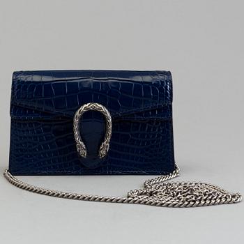 A blue crocodile limited edition  "Dionysus" handbag/evening bag by Gucci.