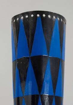 A Stig Lindberg blue and black enamelled grill, Gustavsberg, Sweden 1950's.