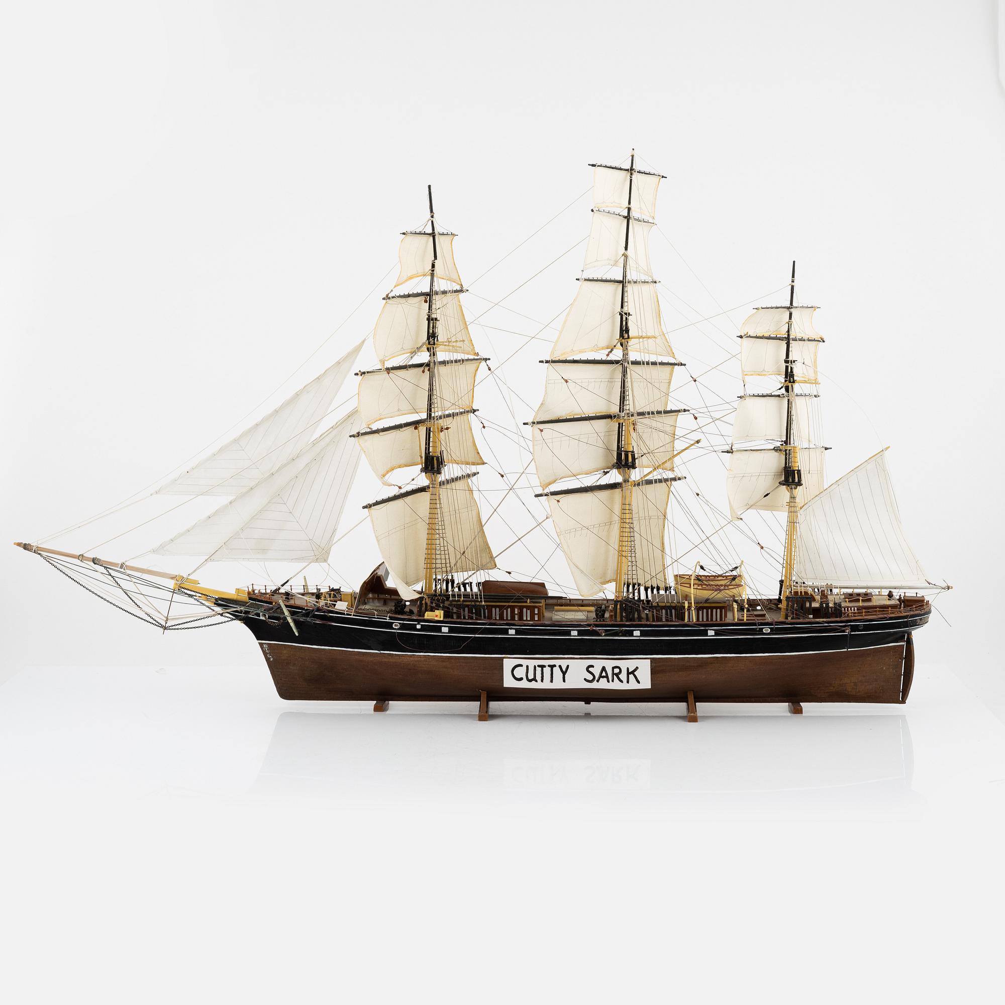 Cutty Sark model ship, latter half of the 20th century.
