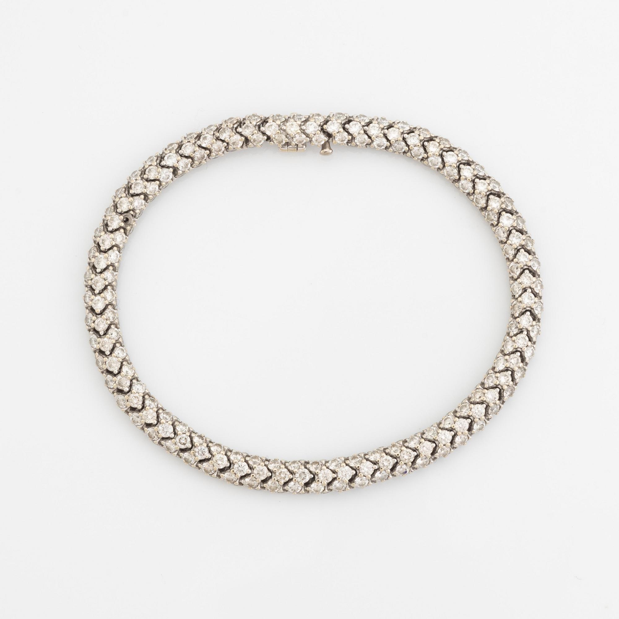 White gold and brilliant cut diamond bracelet.