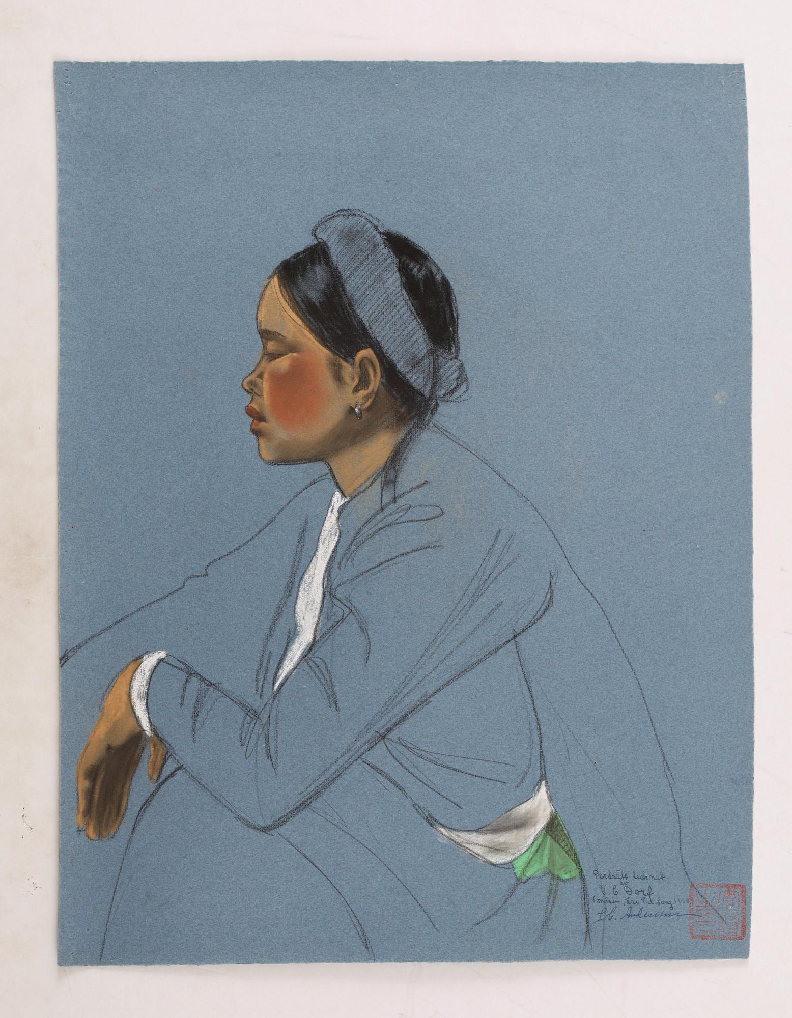 A set of 39 pastels by Vivian Dorf, from Johan Gunnar Andersson's last expedition to China and Tibet 1936-1938.