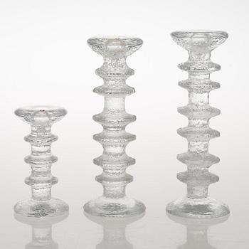 TIMO SARPANEVA, 19 glass 'Festivo' candlesticks for Iittala.