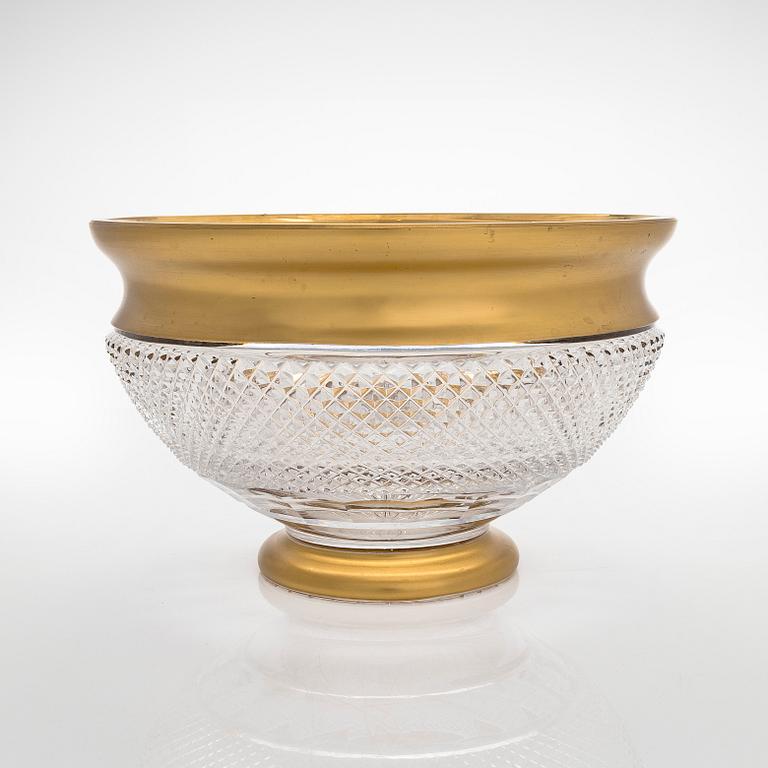 A set of three glass service parts, Moser, Czech Republic.