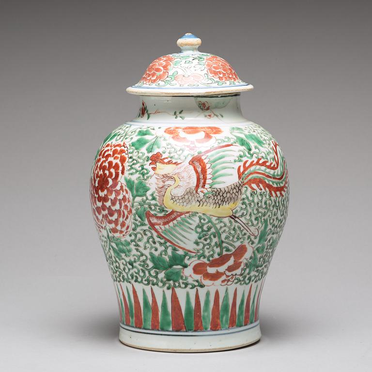 A wucai Transitional vase, 17th Century.