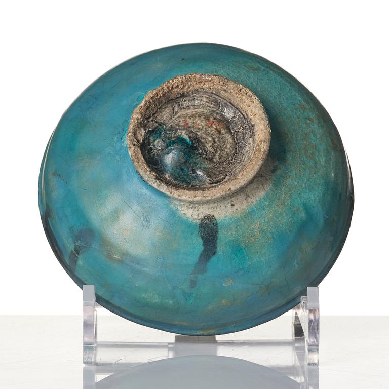 A Kashan, pottery bowl, Persia, 13th century.