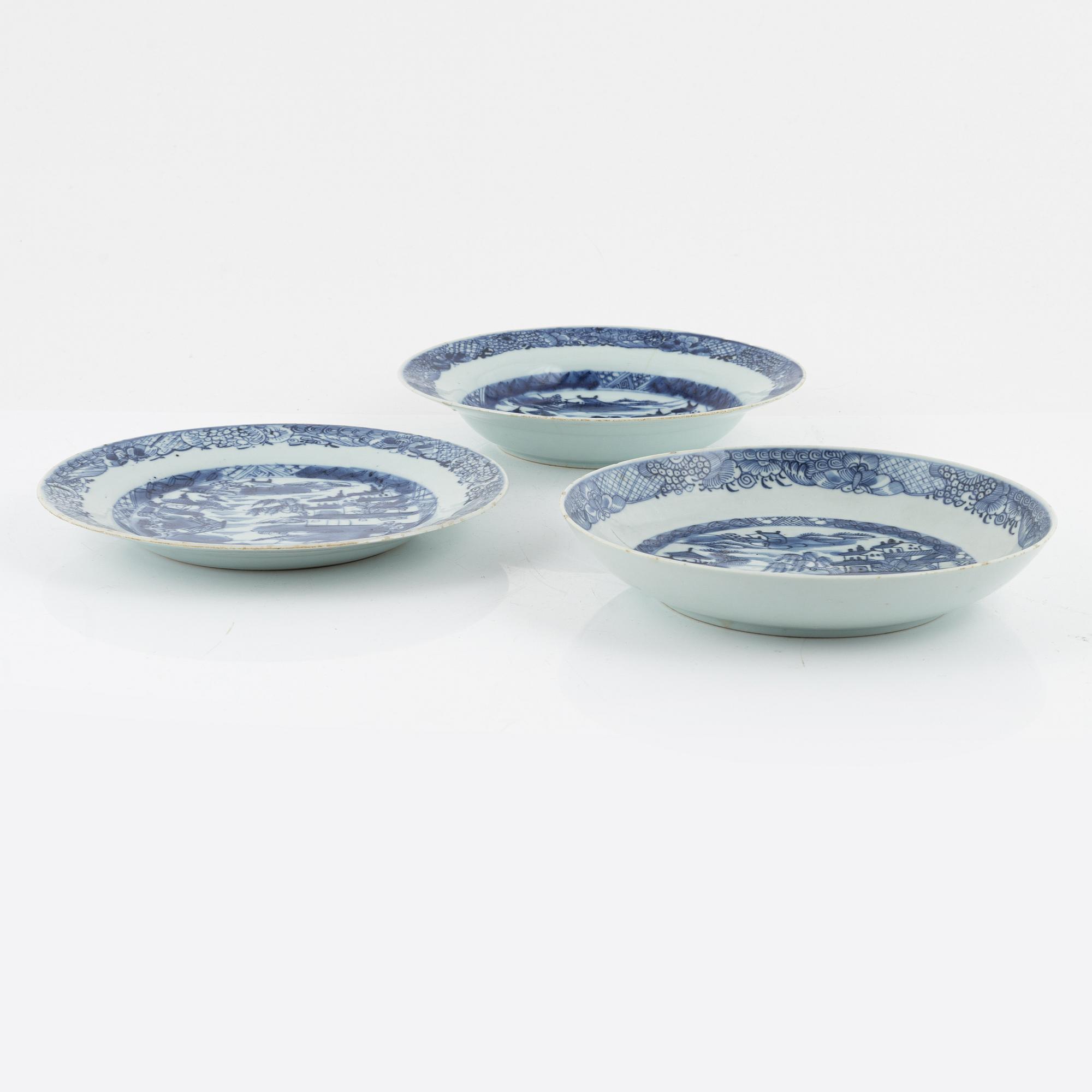 Parts of a dining service, 45 pieces, porcelain, China, mostly Qianlong (1736-95).