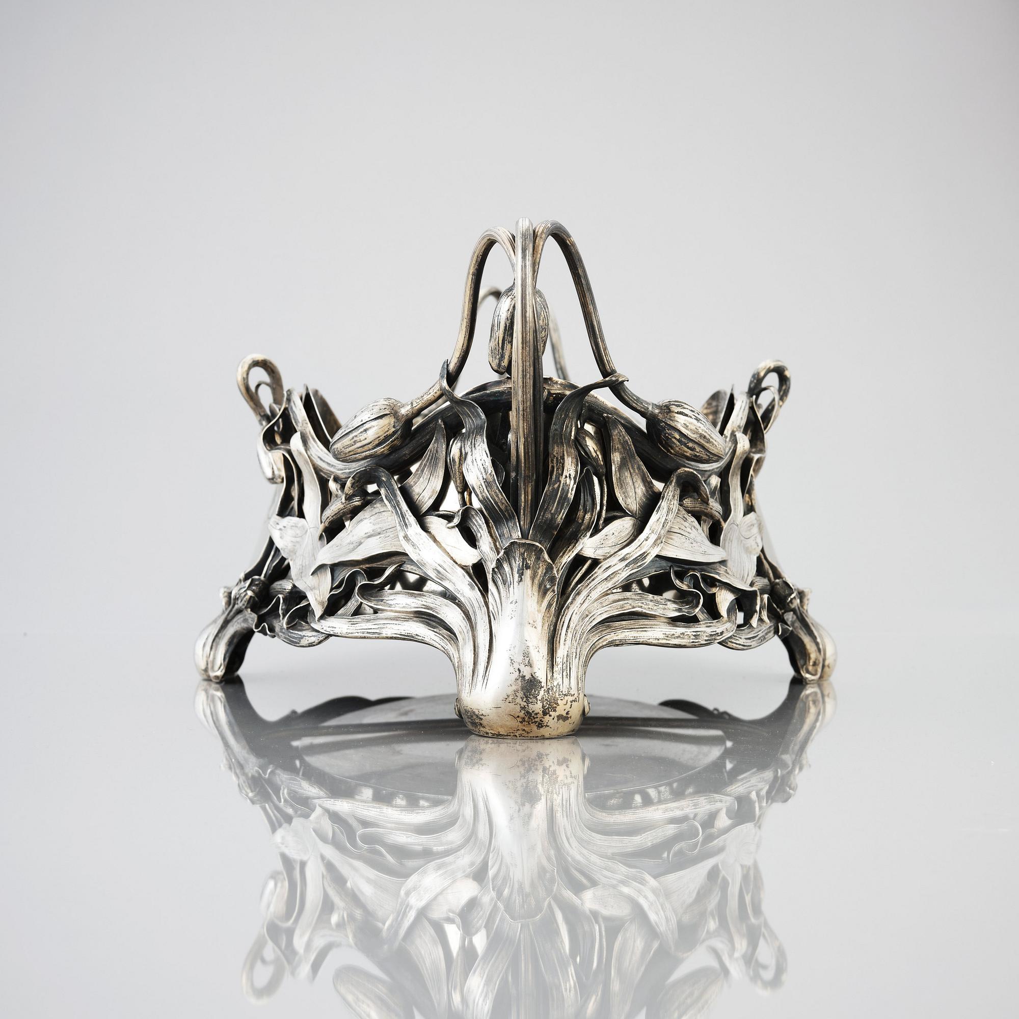 CF Carlman, jardinière, Art Nouveau, Stockholm 1899, silver.