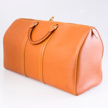 LOUIS VUITTON CIPANGO GOLD KEEPALL 50 EPI TRAVEL BAG.