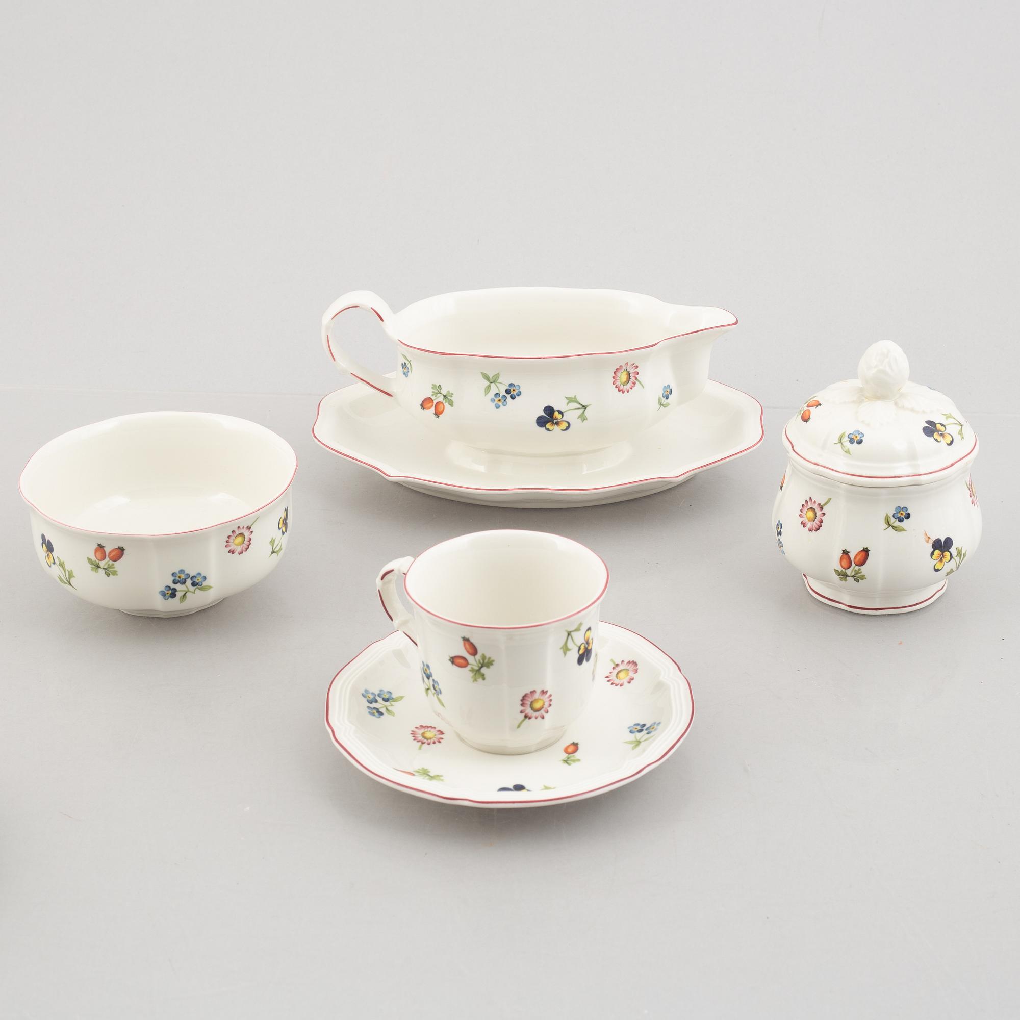 Service parts, 72 pieces, porcelain, "Petite fleur", Villeroy & Boch, 20th/21st century.