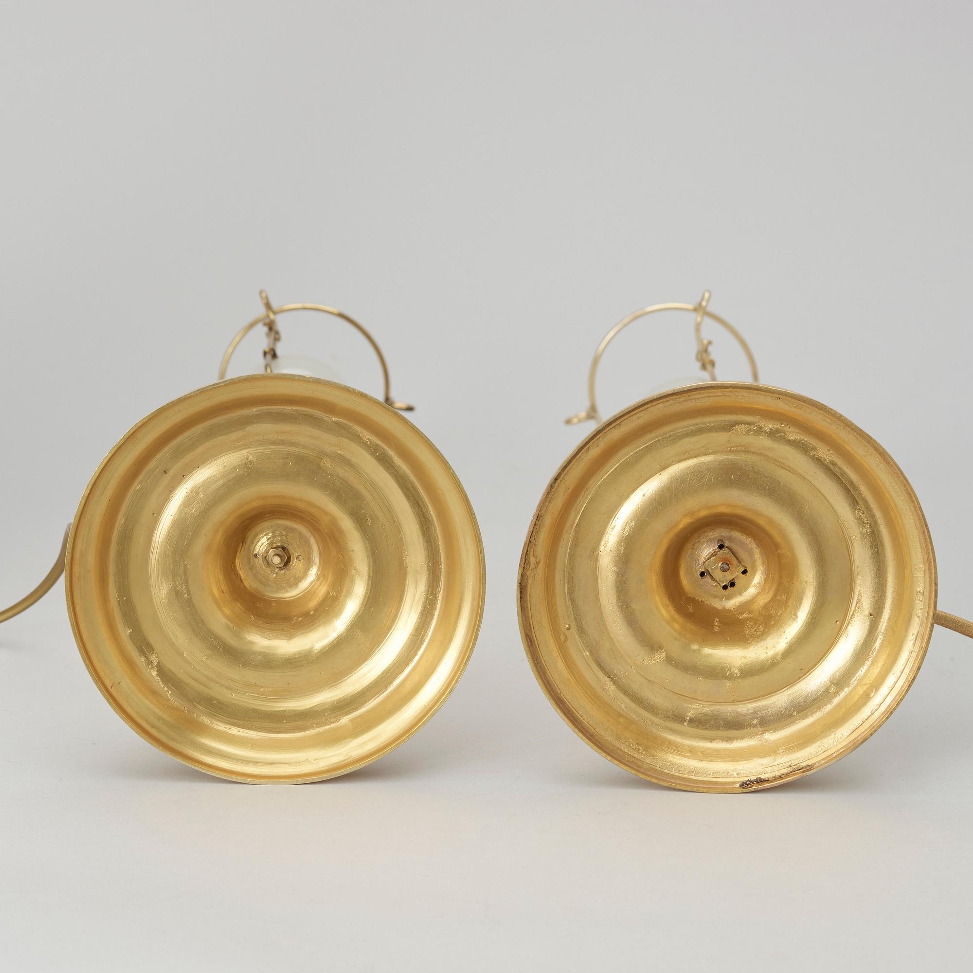 A pair of ormolu table lamps second half of the 19th century.