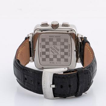 LOUIS VUITTON ARMBANDSUR 40 mm, stål, automatisk, original läderarmband, originaletui.