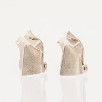 Björn Weckström, earrings "Muletta" silver, Lapponia 1984.