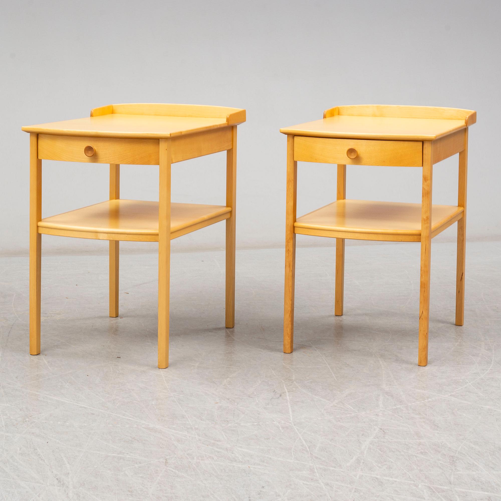 CARL MALMSTEN, sängbord, ett par "Birgitta", Åfors Möbelfabrik AB.