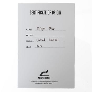 Non-Violence Art Project, "Non-Violence Twilight Blue".