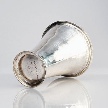A Swedish 18th century parcel-gilt silver beaker, marks of Lorens Stabeus, Stockholm 1747.