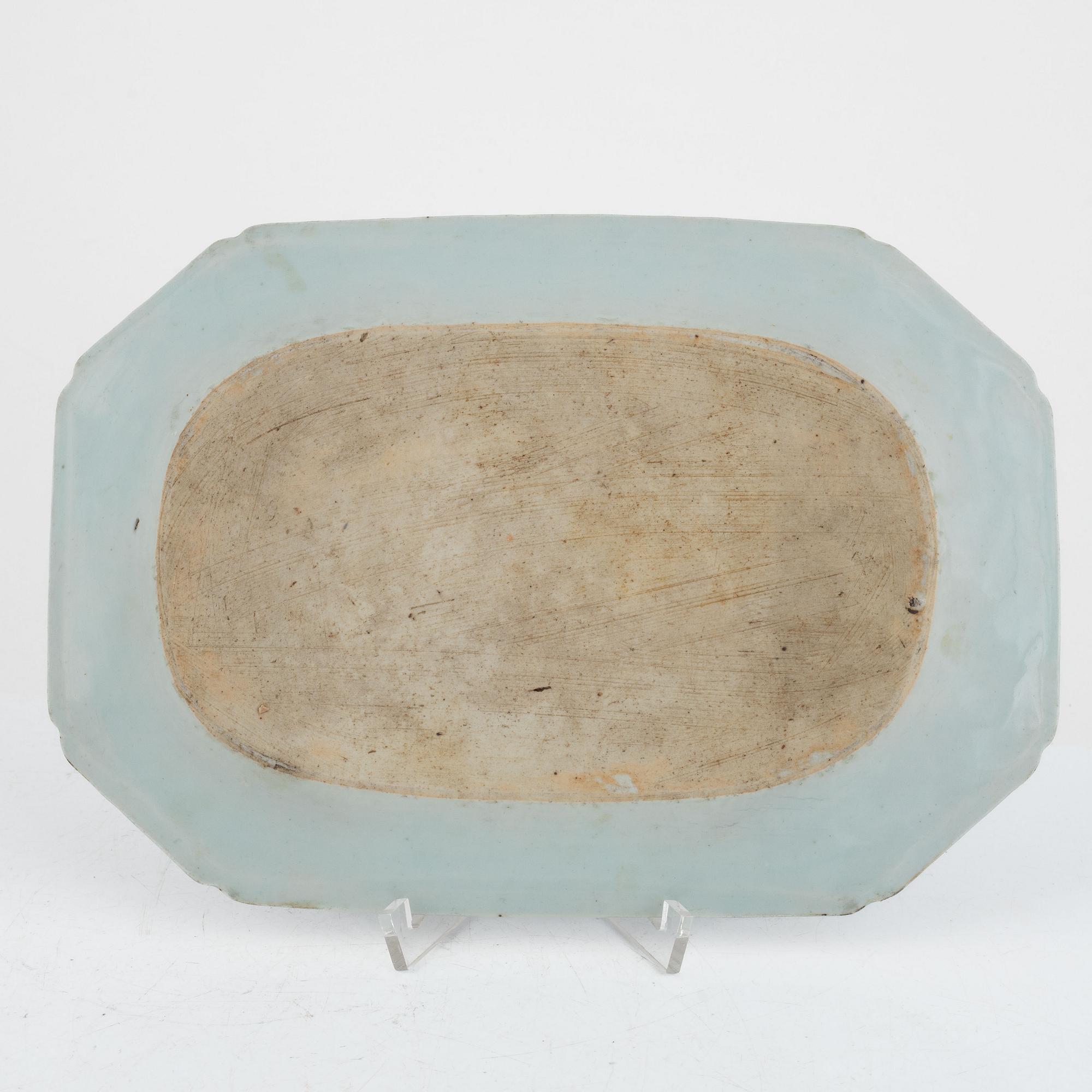 Fat, 5 st, porslin, Qingdynastin, Kina, 1700-tal.