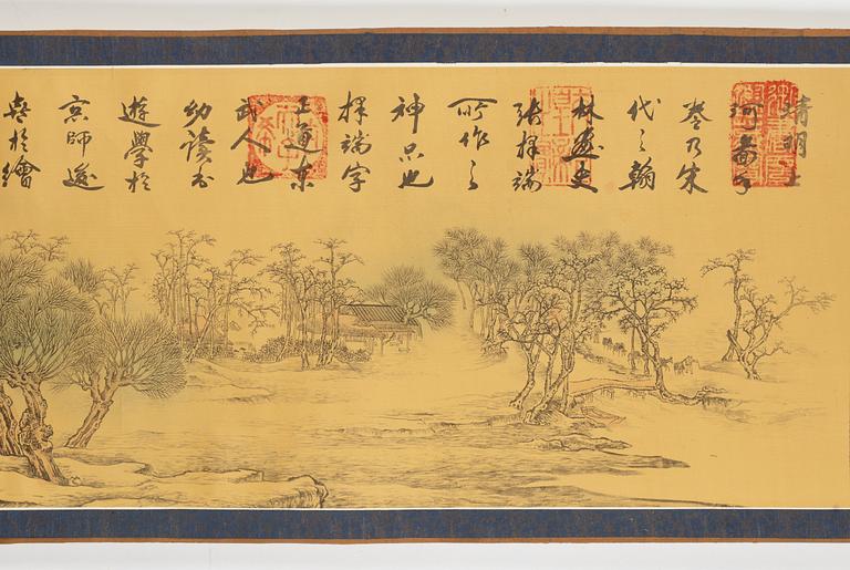 Zhang Zeduan (1085-1145) efter, rullmålning, tusch och akvarell på siden på papper, Kina, 1900-tal.