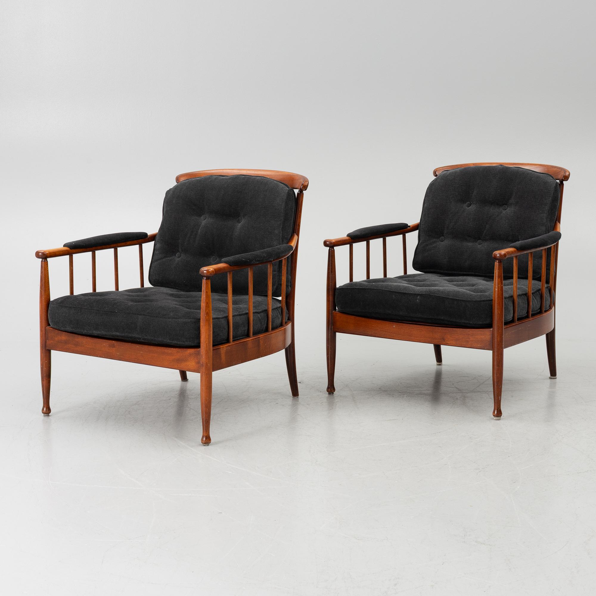 Kerstin Hörlin-Holmquist, A pair of armchairs, 'Skrindan', OPE Möbler, 1960s/70s.