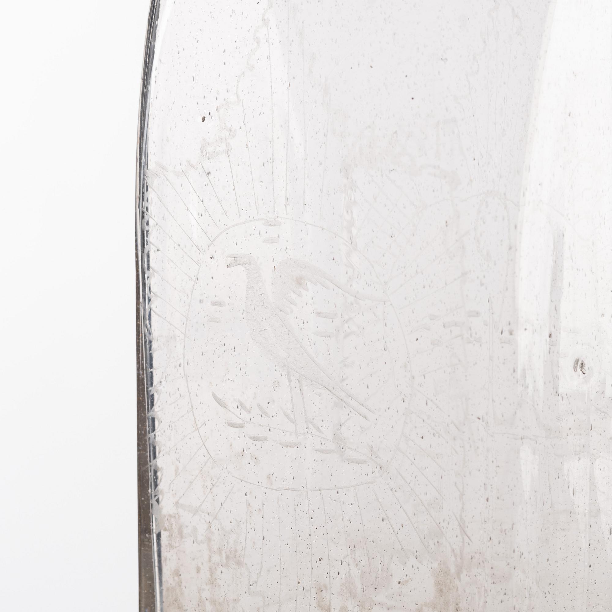 A Swedish engraved glass bottle presumably from Limmared, circa 1800.