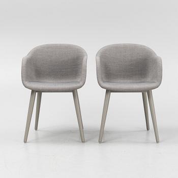 Iskos-Berlin, a pair of 'Fiber' armchairs with wooden base, Muuto, Finland.