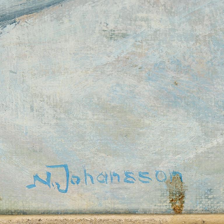 NATAN JOHANSSON, tillskriven. Olja på duk. Signerad.