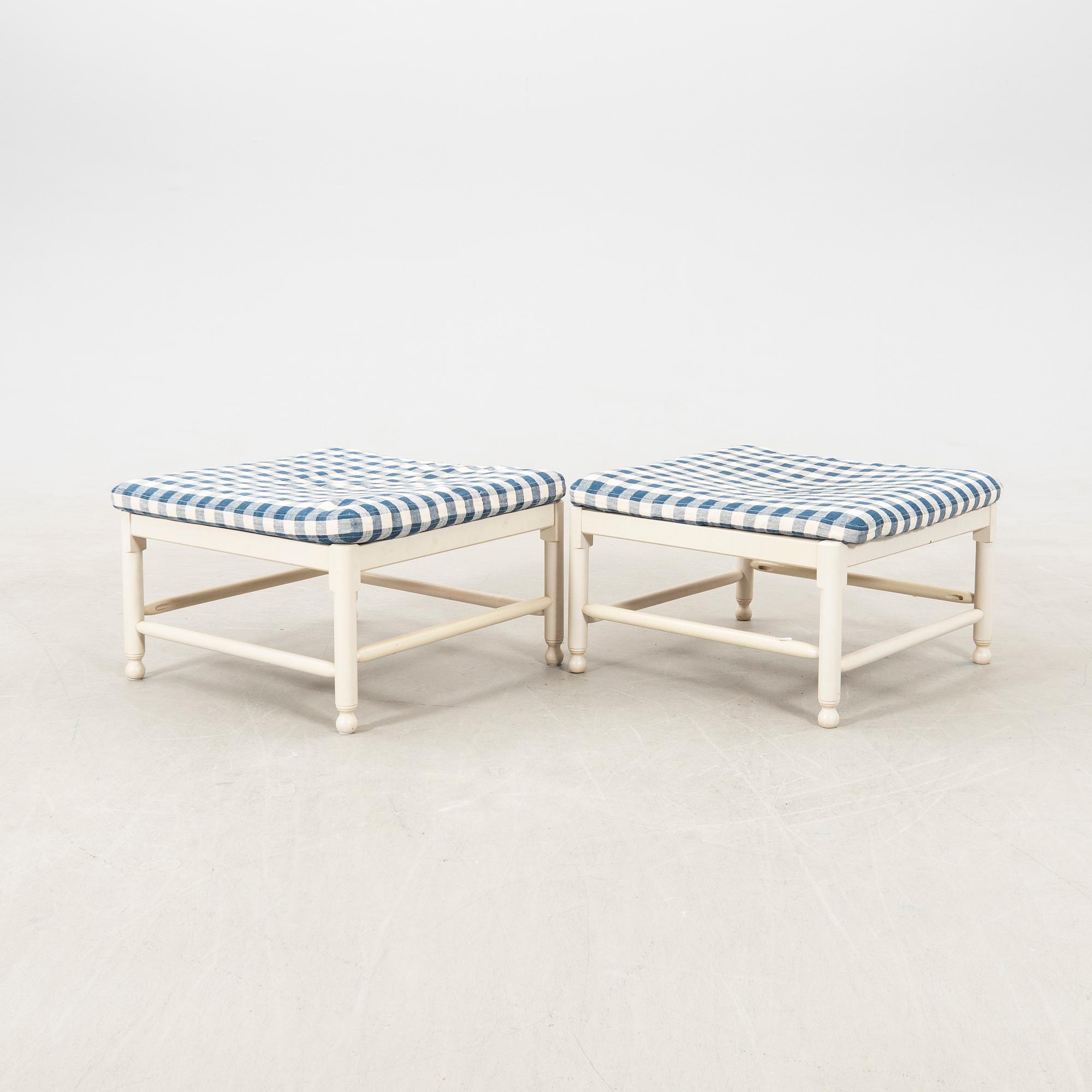 Footstools a pair, "Medevi brunn" from Ikea's 18th-century series, 1990s.