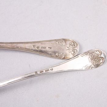 STRÖSKEDAR, 2 st, silver, bla Georg Henrik Åkerberg Växjö 1855.