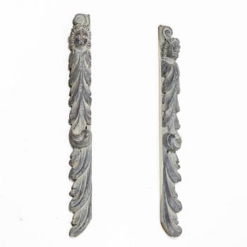 A pair of Baroque decorative elements, 18th Century.