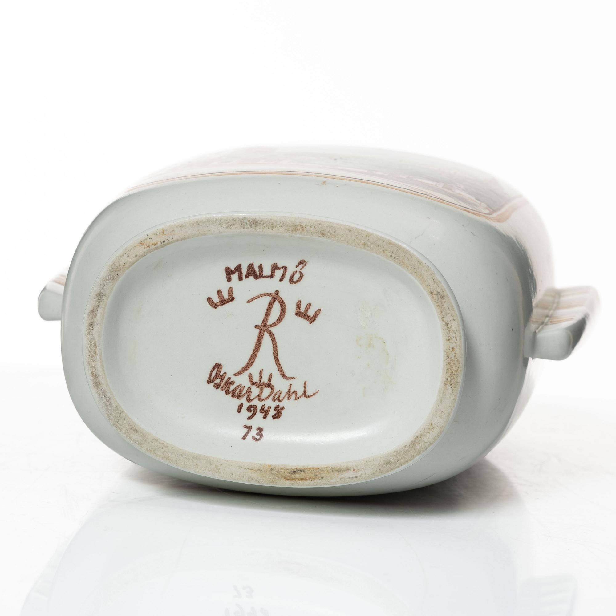 Oskar Dahl, Lock urn, Rörstrand, Malmö, 1948.