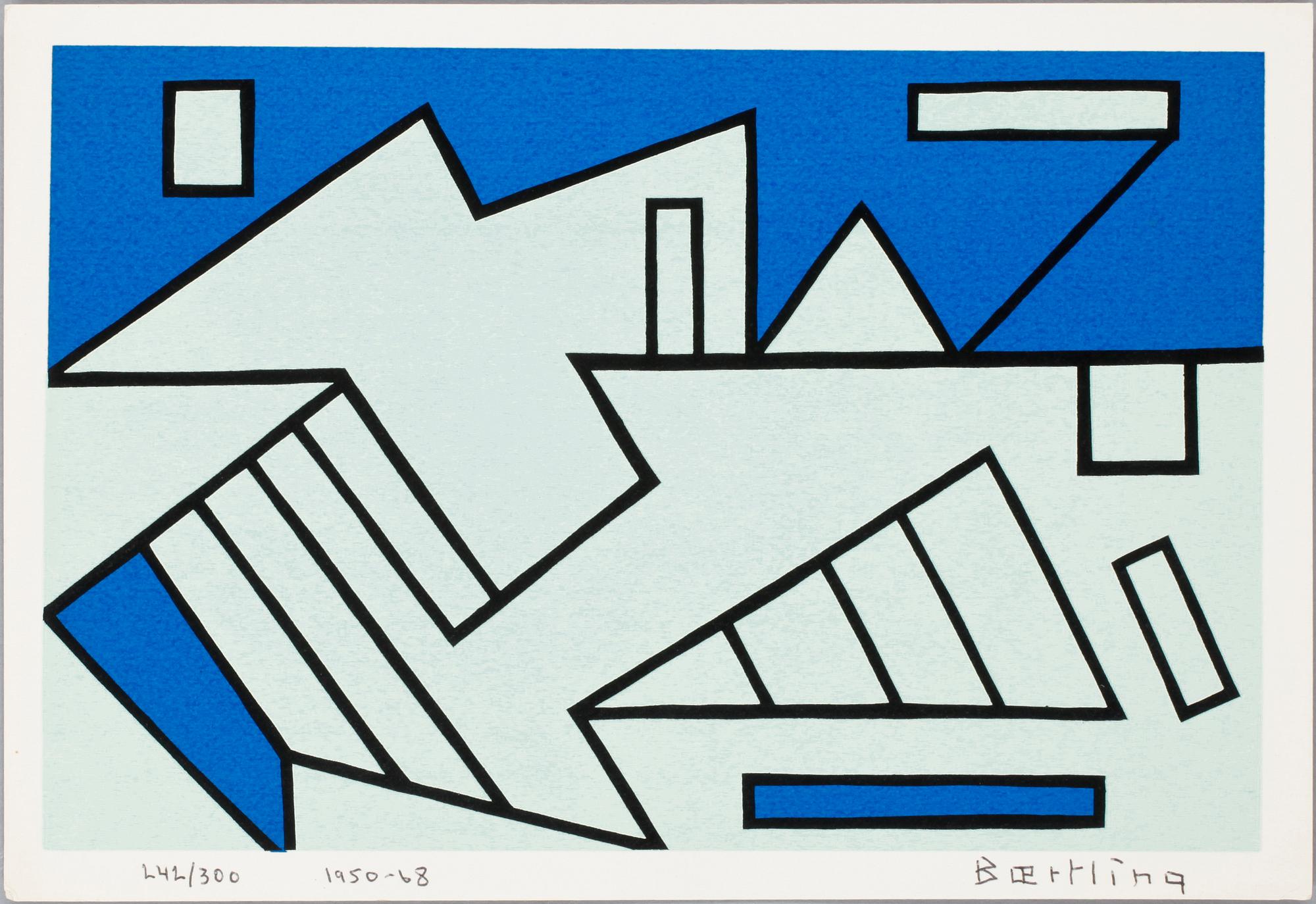 OLLE BAERTLING, färglitografi, sign, daterad, 1950-68,  numr, 242/300.