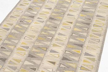 Ingrid Dessau, a carpet, 'Pilevall', flat weave and tapestry weave, c. 258 x 173 cm, signed KLH ID.
