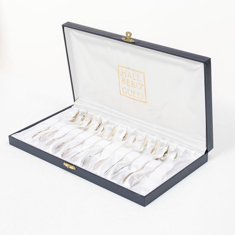 Twelve silver coffee spoons, Sporrong AB, 1976.