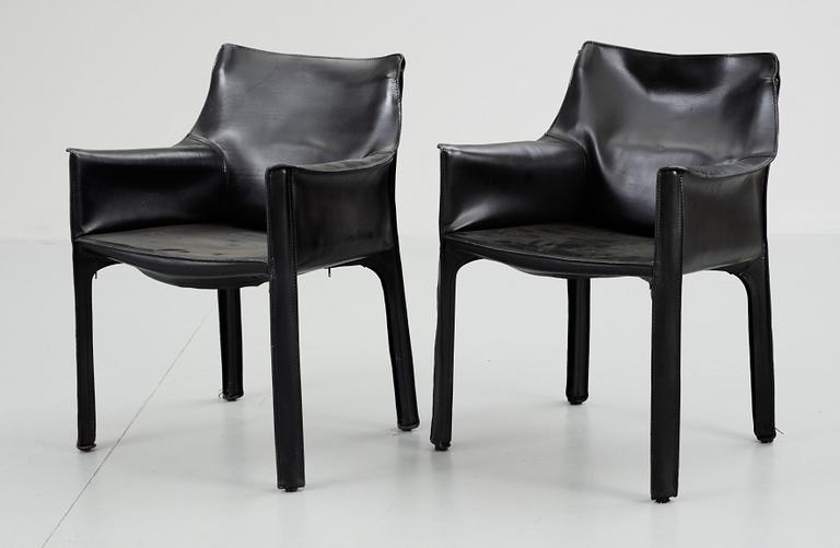 KARMSTOLAR, ett par. "CAB", Mario Bellini, Cassina.