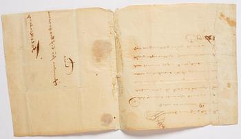 Karl XII, handwritten letter presumably to Colonel Henrik Falkenberg of Bålby, dated Lund 3 Jan 1718.