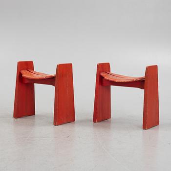 Gilbert Marklund, a pair of 'Jonte' stools, Furusnickaren, Sweden.
