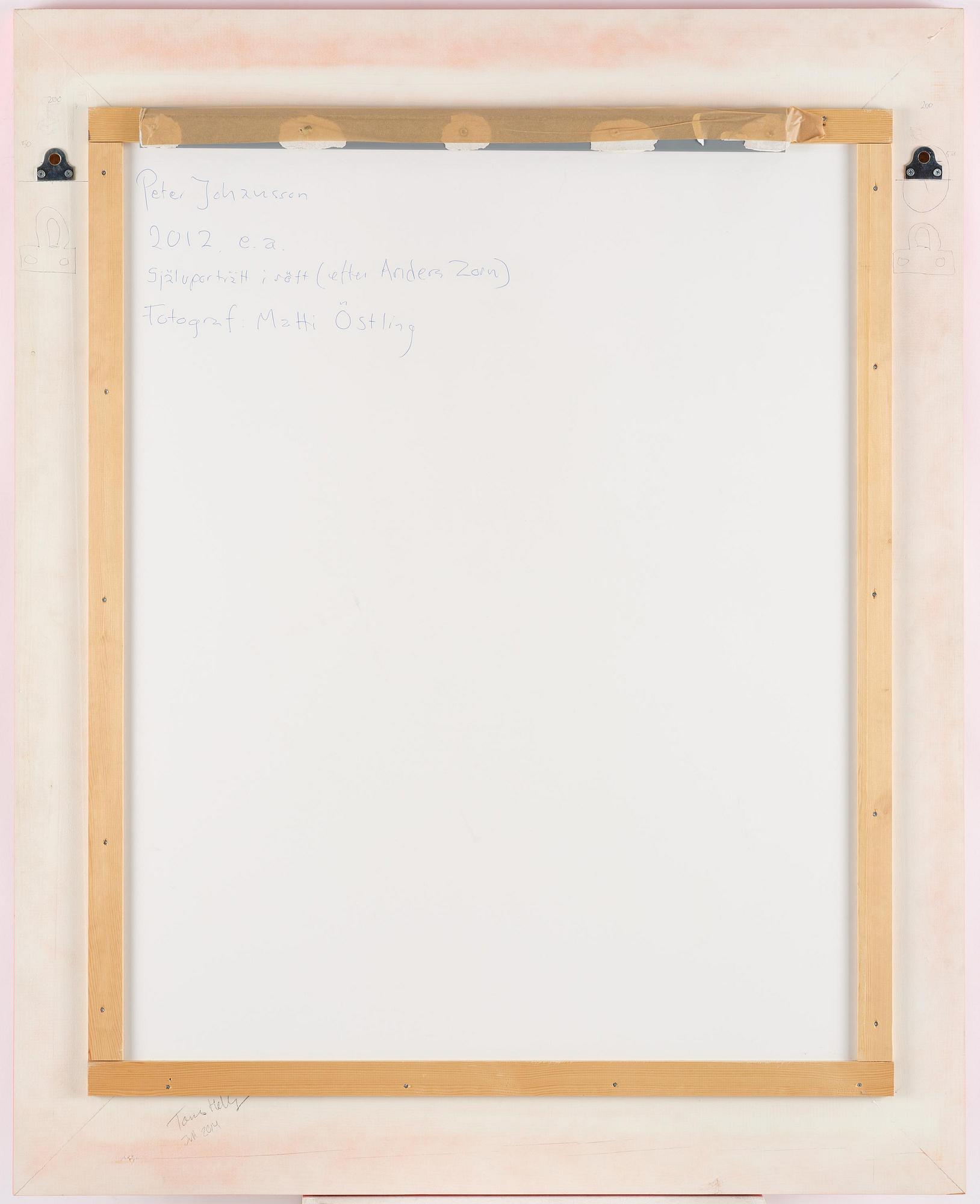 Peter Johansson, "Självporträtt i rött", 2012.